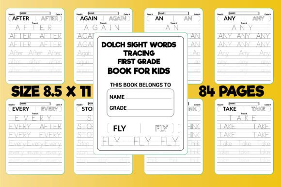 Dolch Sight Words Tracing First Grade Activity Book