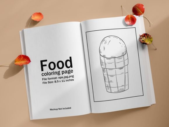 Wafer-Style Ice Cream Cone Coloring Page for Stress Relief